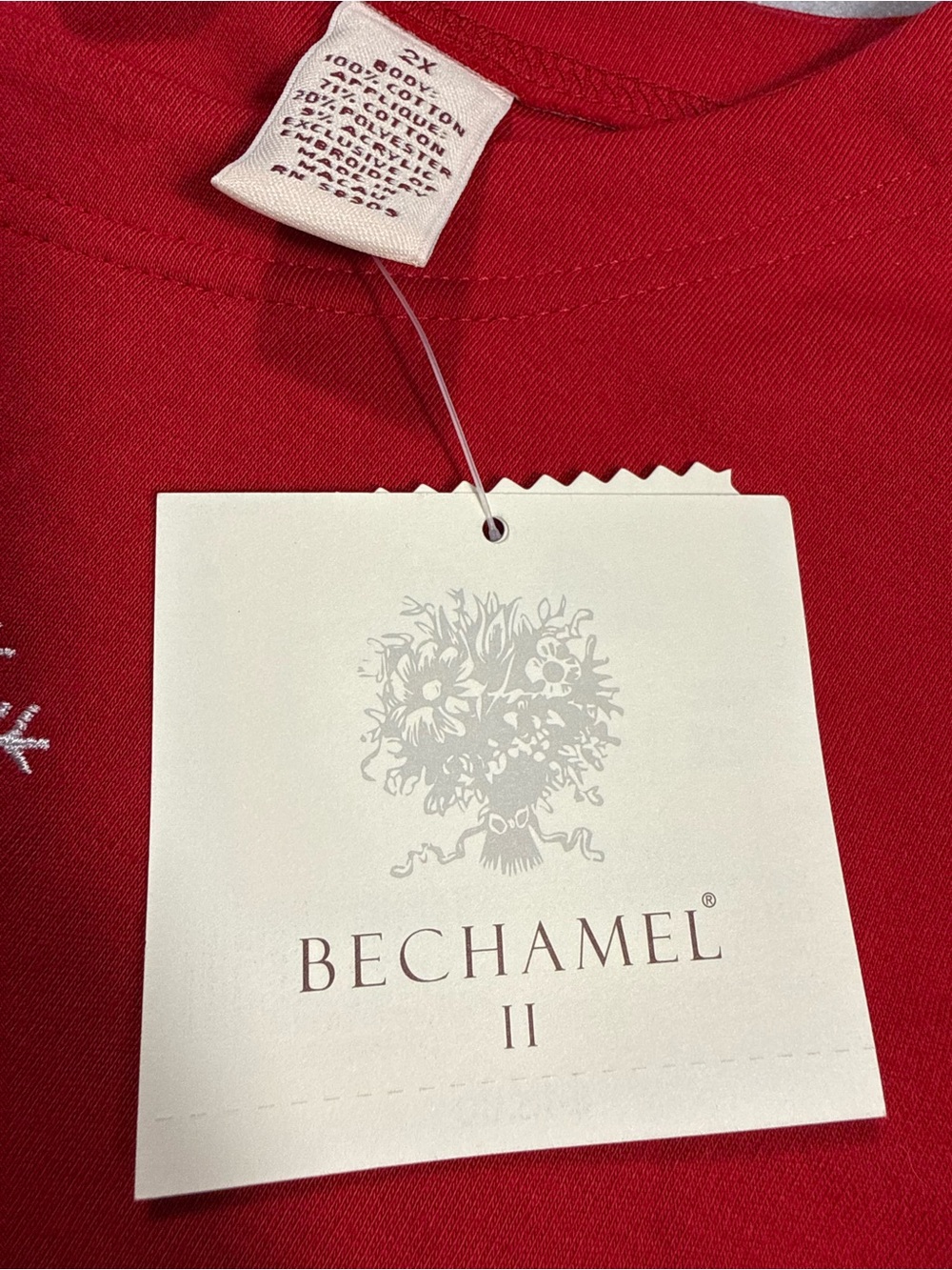 New Bechamel 2X Red Snowman Winter Tree Holiday Long Sleeve Ugly Sweater Party - Picture 3 of 11